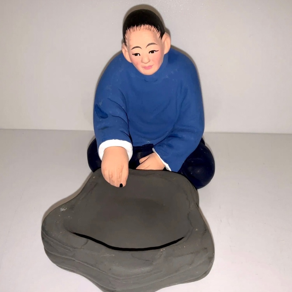 Vintage Hakata Urasaki 1950s Clay Figurine, Japan